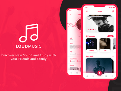 Loud Music Mobile App UX/UI Design animation application branding design graphic design illustration logo logodesign mobile app mobile design motion graphics music app musicapp ui uiux vector webdesign