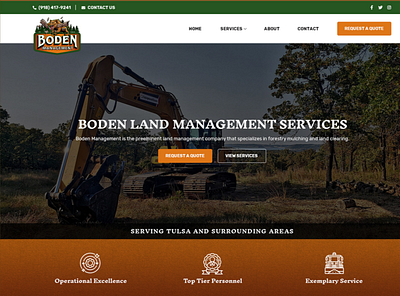 Boden Land Management Website Design 3d animation branding design graphic design illustration logo logodesign mobile app mobile design motion graphics ui vector webdesign websitedesign