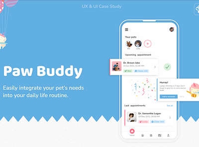 Paw Buddy Mobile App Design & Case Study 3d animation branding design graphic design illustration logo logodesign mobile app mobile design motion graphics ui vector webdesign