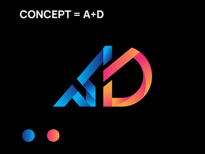 Letter A+D Modern Minimalist Creative logo design