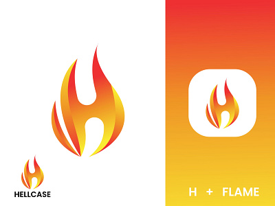 Letter H + flame logo