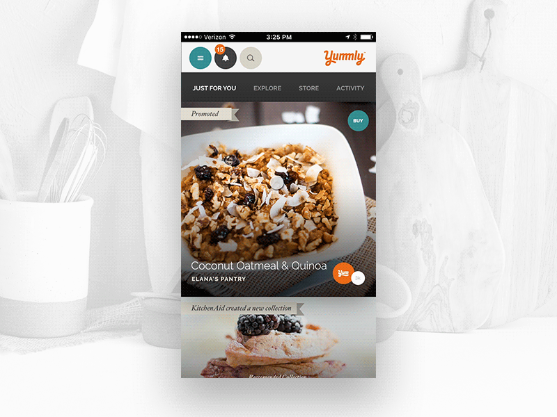 Meal Kit Purchase Interaction anml ios mobile recipes transition yummly