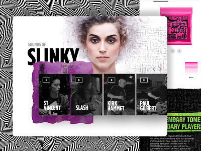 Sounds of Slinky Component anml guitar music product page ui ux webdesign