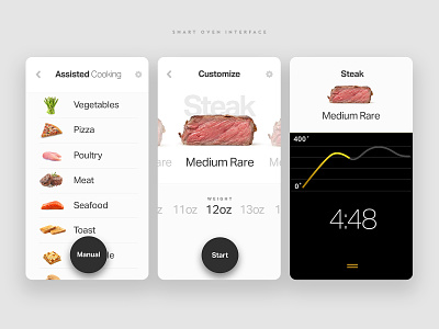 Smart Oven Interface anml app design appliance connected devices connected home food app interaction product smarthome ui ux