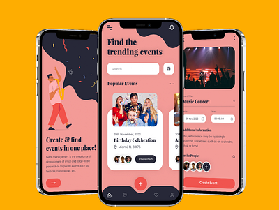 Event-creator mobile app app branding ios minimal phone app typography ui ux