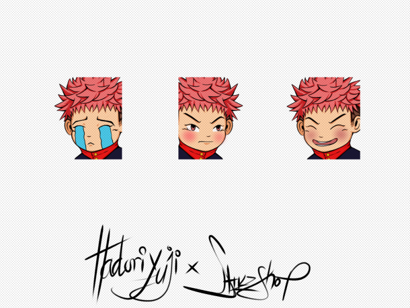 Itadori Yuuji Emote anime emote emotes game illustration itadori yuuji jujutsu no kaisen manga stream twitch