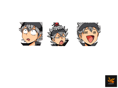 Asta Emote anime asta blackclover design discord emote emotes illustration manga mixer streamer twitch youtube