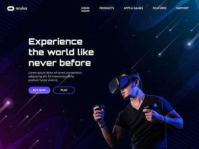 Oculus Landing Page ui ui design ux ux design virtual reality vr
