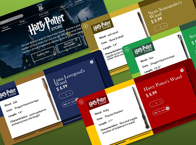Harry Potter Online Store UI art dashboard ui graphic design harrypotter illustration minimal ui ux web website