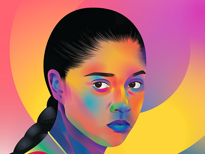 Vector portrait using Adobe Illustrator abstract art adobe illustrator colorful colorful design contemporary creativeart digital illustration digitalart illustration vectorart