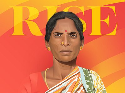 Rural women - Vector portrait