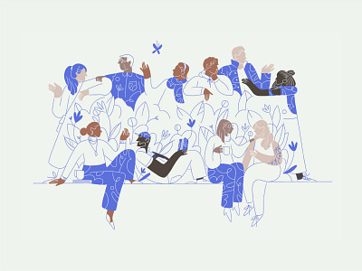 Conversations apple pencil character community crowd drawing figure group illustration ipad pro men pattern people people illustration woman women