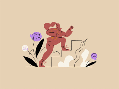 Get in touch! apple pencil character drawing figure flowers form forms get in touch grass illustration ipad pro notes pattern progress running say hi steps woman