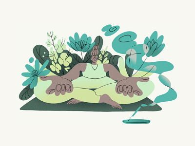 Bodewell — Mindfulness apple pencil character drawing figure gradient illustration ipad pro mindfulness woman yoga