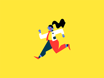 Run brand character illustration woman