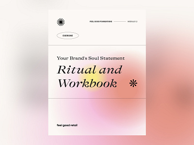 workbook cover branding cover gradient print design starburst typogaphy workbook