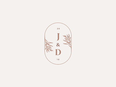 Wedding Badge Design badge branches initials logo wedding