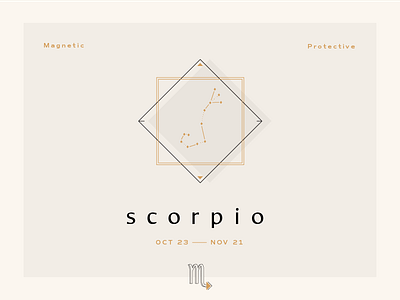 The Scorpion constellation scorpio stars typography zodiac