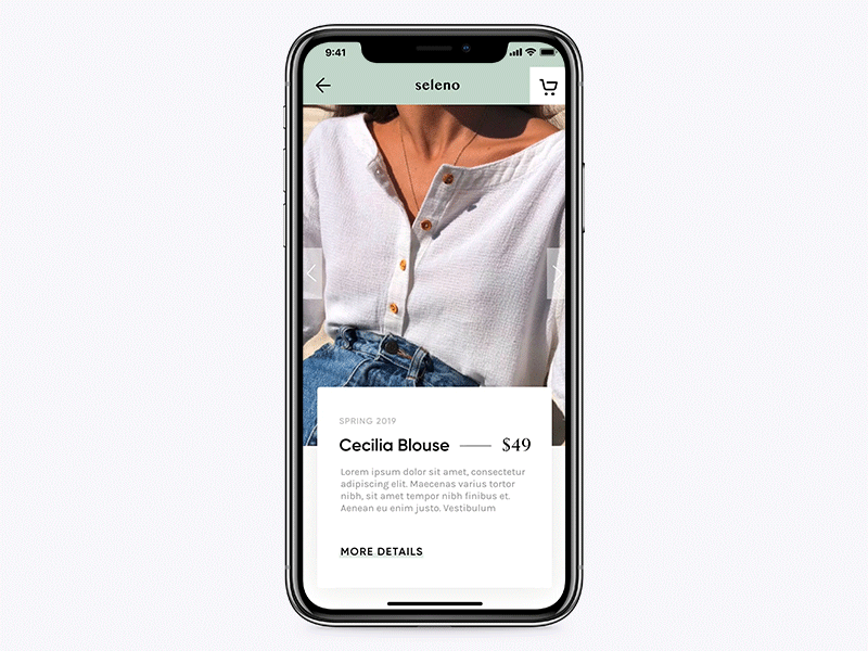 Cecilia animation app ecommerce fashion interaction design micro interaction mobile