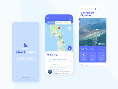 Sharktivity Concept app fab map mobile ocean shark