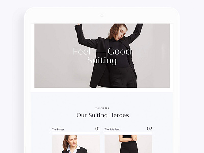 Feel Good Suiting ecommerce fashion landing page ui web design