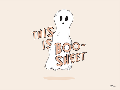 Back on my boo-shit boo ghost halloween illustration spooky typography
