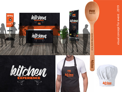 Fox Kitchen Experience branding channel design food merchandise mockup vector