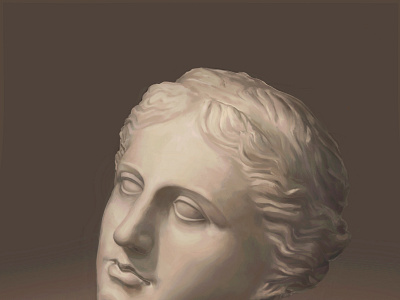 Aphrodite head plaster bust aphrodite bust illustration paint portrait procreate