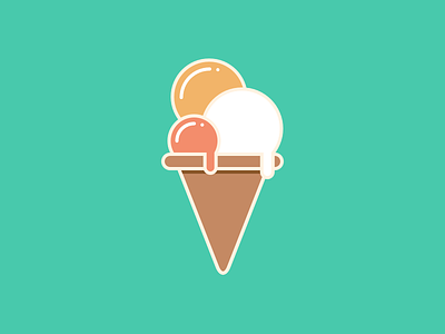 Dreamcone dessert eat food hot ice cream icons illustration orange san francisco summer treats triangle