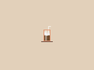 Iced Coffee art brown caffeine coffee fall glass ice icon illustration latte sketch straw