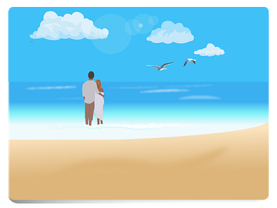 Dream of the sea beach family graphic design illustration summer