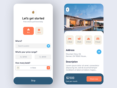 Home Rental app branding design flat graphic design icon logo ui ux