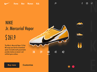 Nike landing page app design graphic design icon illustration ui ux vector web