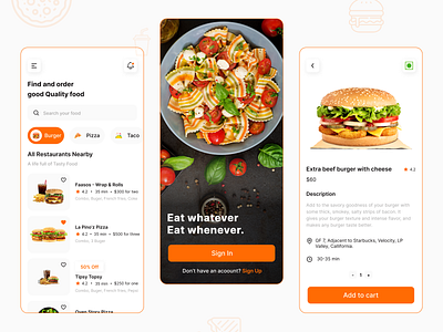 Food Delivery Mobile App Concept app app ui brand branding delivery app eating fast food food food app food delivery app design food delivery service foodies graphic design mobile food app ui uidesign