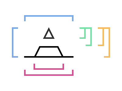 Logo a alps blue green logo mountain negative space orange pink ratio start startup