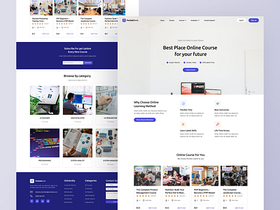 Pocket Book - Online Course Landing Page book course e learning education education website landing page learning platform online online class online course online learning landing page online school online university study teaching ui uiux design ux webdesign website