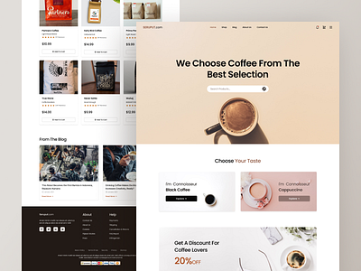 Seruput - Coffee Shop Landing Page cafe cappucino chocolate classic coffee coffee bean coffee shop ecommerce food homepage landing page market mockup product restaurant shop ui ux web design website