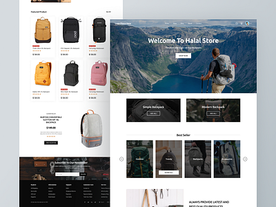 Halal Store - Backpack shop landing page by Light Studio on Dribbble