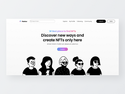 NFT Rainbow - Home Page cryptoart design ethereum hero section home page home screen homepage template interface web landing page design landing page template nft nft art nft design nft home page nft landing page nfts ui ui kit uidesign websites