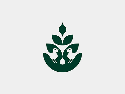 Organic Tea bird brand branding eco ecology green icon identity logo nature tree