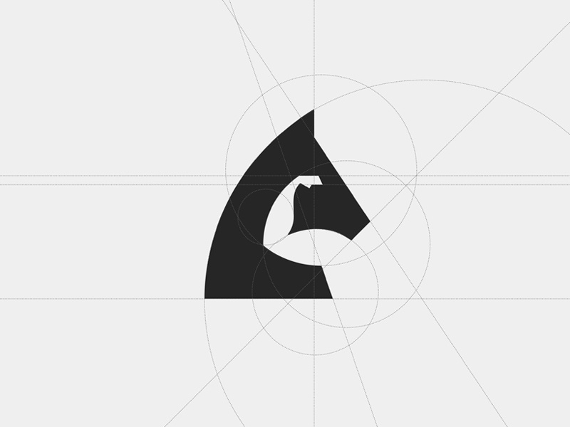 Horsepower - Magic Behind the Grid brandmark branding brand horse icon symbol logodesign logo horsepowered system geometry grid