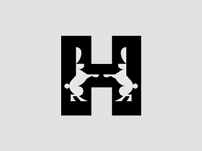 H branding brandmark hare identity logo rabbit symbol