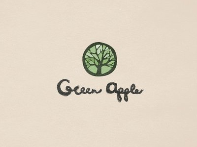 Green Apple apple brand eco green logo mark schools symbol tree
