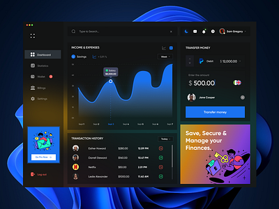 Financial App Dashboard UI 🖥️ app darkmode finances financial app ui uiux