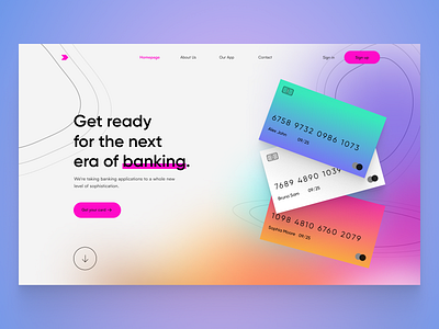 Credit card app Landing page (Hero Section) 🖥 app bankig card credit design finance financial app fintechapp lightmode ui uiux ux