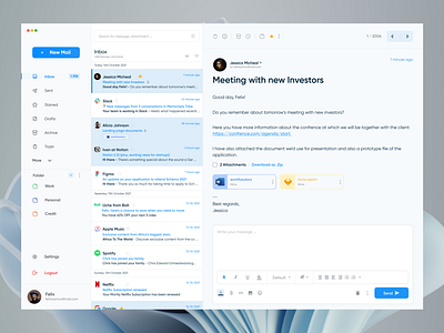 An Email App 📧 app design email minimalism ui uiux ux webapp