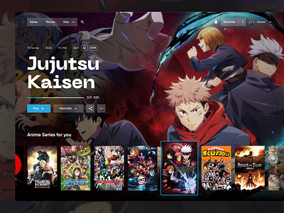 Anime Streaming platform 📺 anime app cartoon design entertainment hbo hbogo hulu japanese minimalism netflix streaming ui uiux