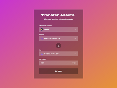 Blockchain bridge 🔗 app blockchain bridges crypto decentralized finance defi design financial app minimalism web3