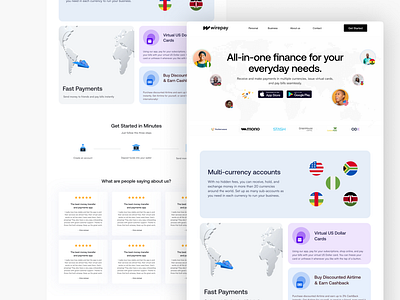 Wirepay Landing Page financial app fintech minimalism uiux userinterface website