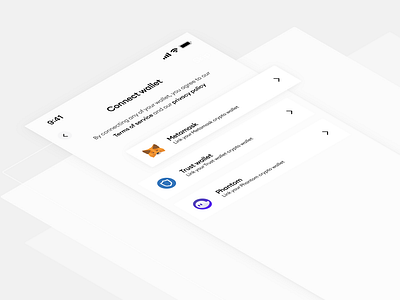 Connect wallet screen (NFT marketplace)
